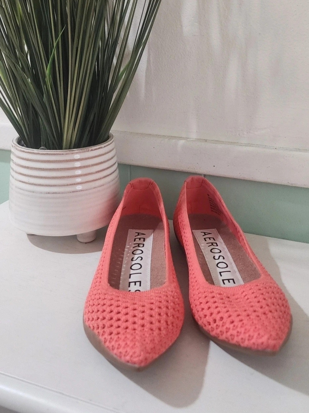 AEROSOLES Coral Knit Pointed Ballet Flats
